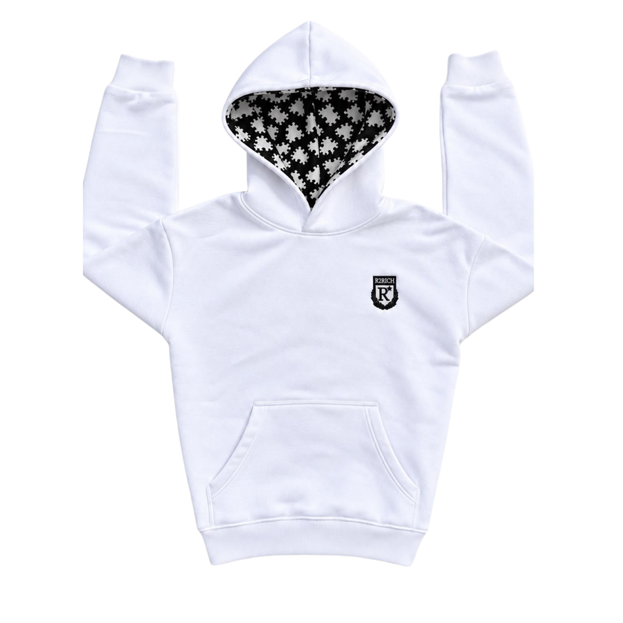 R2RICH BLACK WHITE HOODIE
